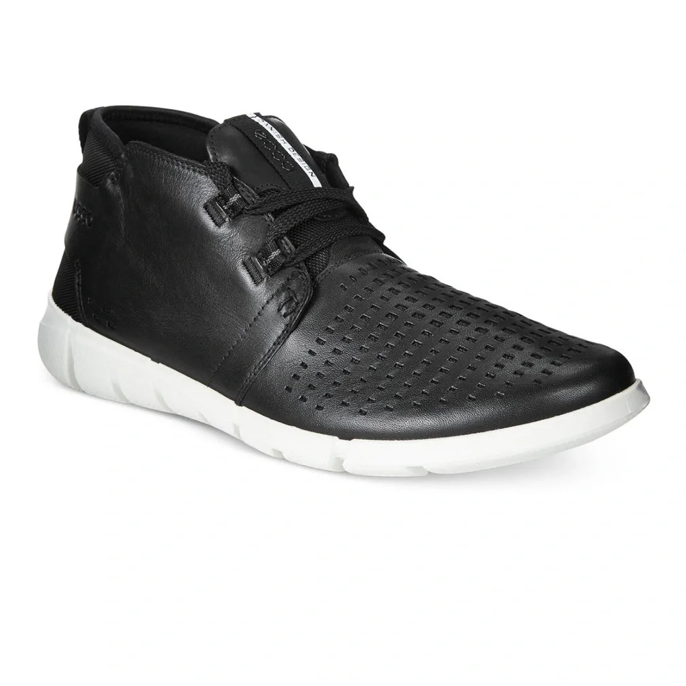 Men’s Ecco intrinsic chukka black size 40 sneaker boot, black leather shoe